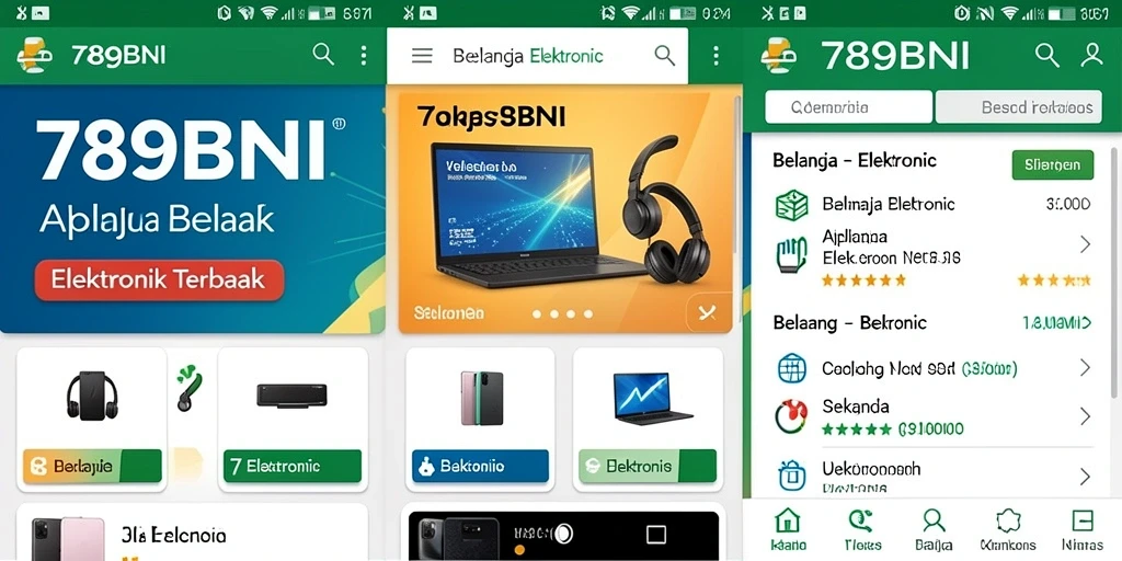 Tampilan antarmuka aplikasi 789BNI untuk belanja elektronik.