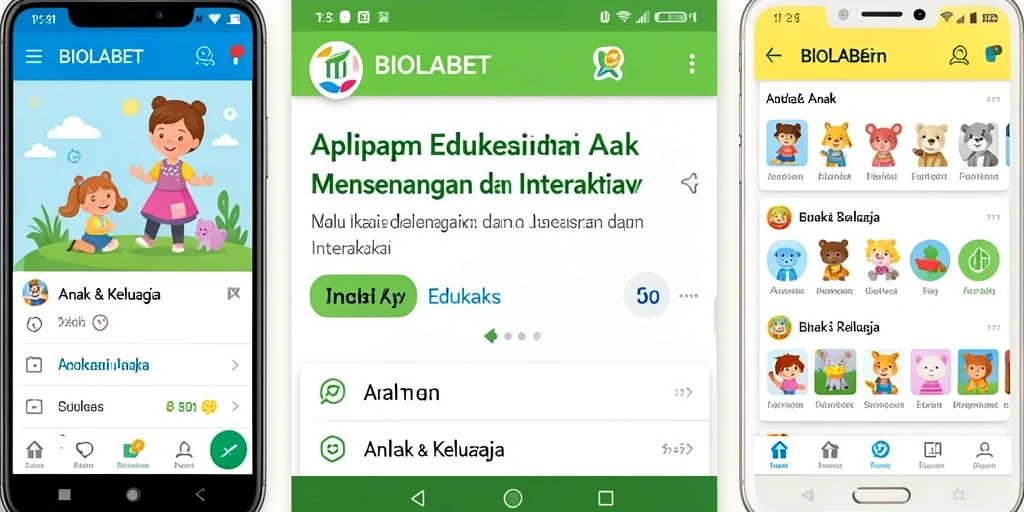 Tampilan antarmuka utama aplikasi BIOLABET yang interaktif dan edukatif.