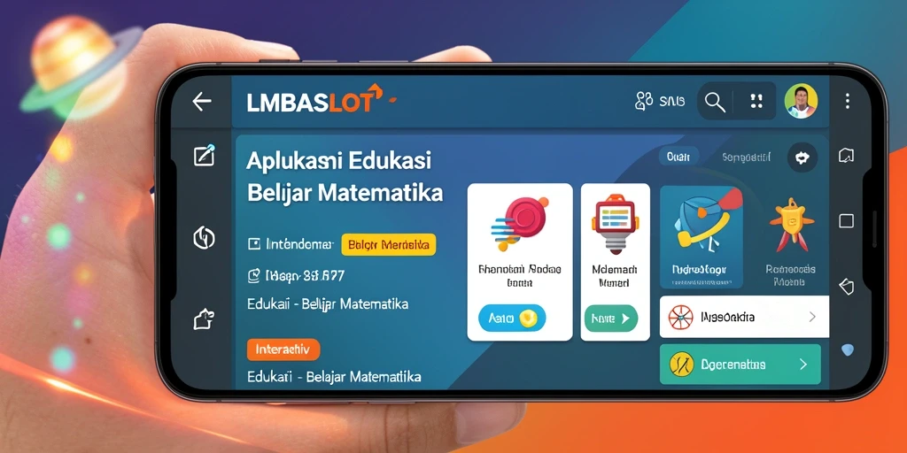 Antarmuka aplikasi LMBASLOT yang menarik untuk belajar matematika.