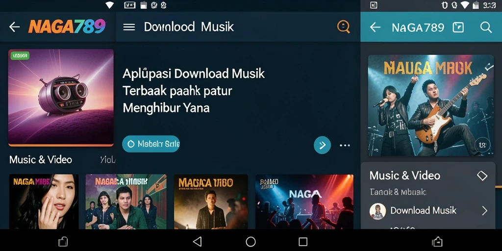 Tampilan antarmuka NAGA789 dengan fungsi Download Musik yang mudah digunakan.