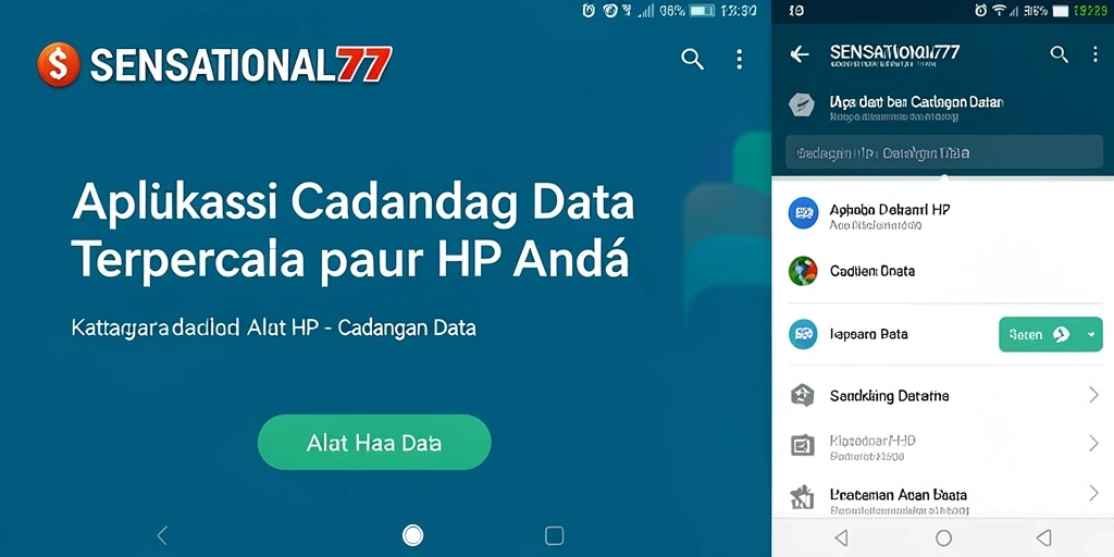 Tampilan antarmuka SENSATIONAL77 yang intuitif untuk cadangan data.