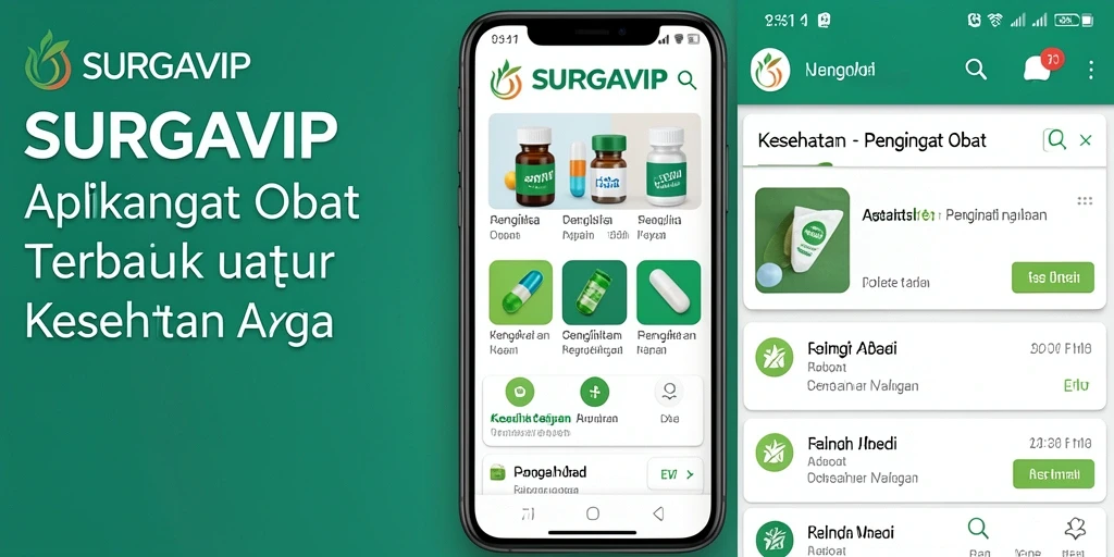 Tampilan antarmuka pengingat obat SURGAVIP yang ramah pengguna.